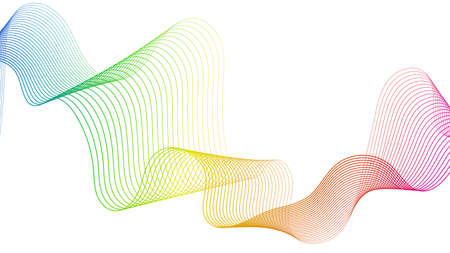 Abstract backdrop with colorful wave gradient lines on white background. Modern technology...