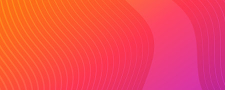Modern orange gradient backgrounds with wave lines. header banner. Bright geometric abstract presentation backdrops. vector illustrationのイラスト素材
