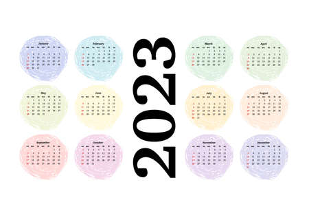 Calendar for 2023 isolated on a white background. Sunday to Monday business template. vector...