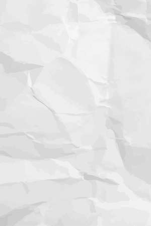 White clean crumpled paper background. Vertical crumpled empty paper template for posters and banners. vector illustrationのイラスト素材