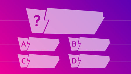 Multiple choice quiz template. Question and answers template form on gradient background. vector illustrationのイラスト素材