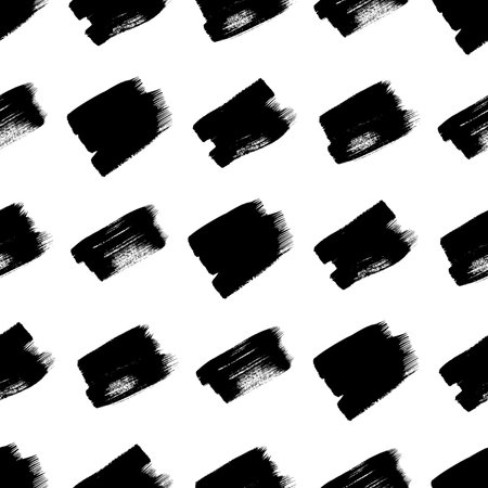 Seamless pattern with dark hand drawn scribble smear on white background. Abstract grunge texture. vector illustrationのイラスト素材