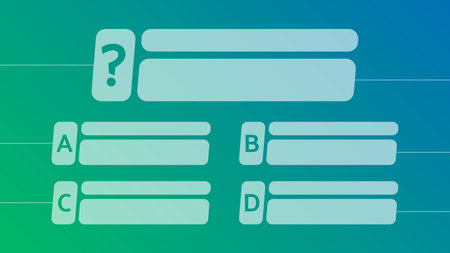 Multiple choice quiz template. Question and answers template form on gradient background. vector illustrationのイラスト素材