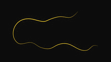 Gold glittering confetti wave and stardust. Golden magical sparkles on dark background. vector...