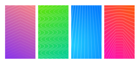 Set of modern gradient backgrounds with lines. header banner. Bright geometric abstract presentation...