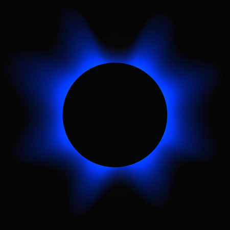 Circle illuminate frame with gradient. Blue round neon banner isolated on black background. vector...