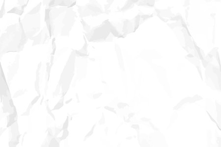 White clean crumpled paper background. Horizontal crumpled empty paper template for posters and banners. vector illustrationのイラスト素材