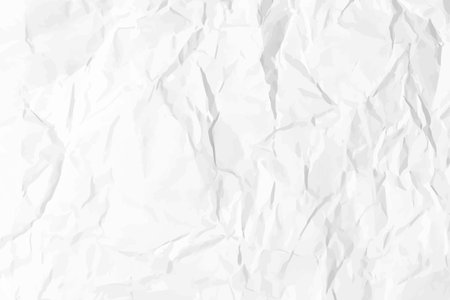 White clean crumpled paper background. Horizontal crumpled empty paper template for posters and banners. vector illustrationのイラスト素材