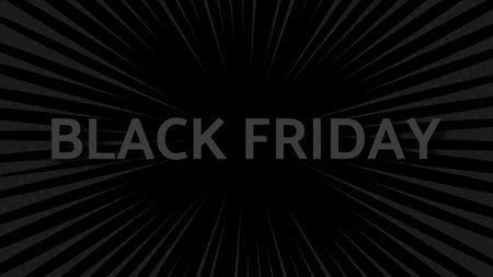 Black Friday inscription on comic pop art background. Dark inscription with shadow on halftone banner. Vector illustrationのイラスト素材