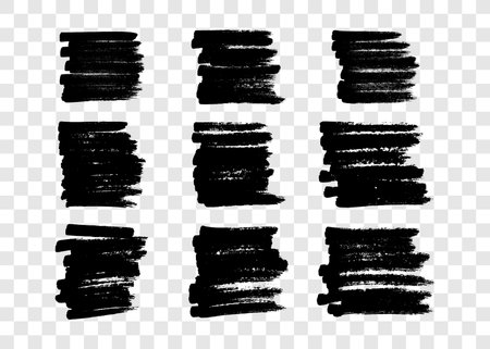 Scribble with a black marker. Big set of doodle style various scribbles. Black hand drawn design elements on transparent background. Vector illustrationのイラスト素材
