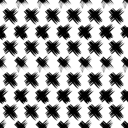 Seamless pattern with hand drawn cross symbols. Black sketch cross symbol on white background. vector illustrationのイラスト素材