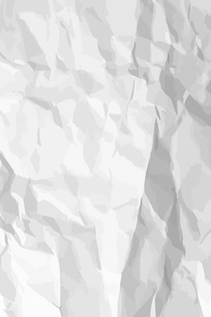 White clean crumpled paper background. Vertical crumpled empty paper template for posters and banners. vector illustrationのイラスト素材