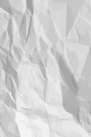 White clean crumpled paper background. Vertical crumpled empty paper template for posters and banners. vector illustrationのイラスト素材