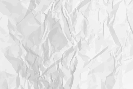 White clean crumpled paper background. Horizontal crumpled empty paper template for posters and banners. vector illustrationのイラスト素材