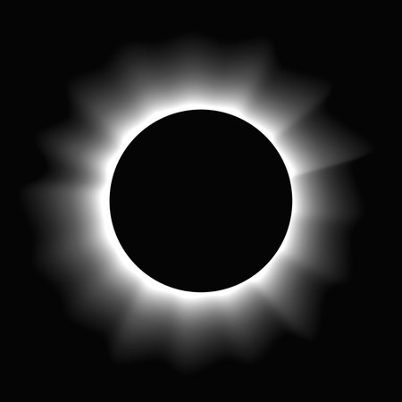 Circle illuminated frame with gradient. White round neon banner isolated on black background. Vector illustrationのイラスト素材