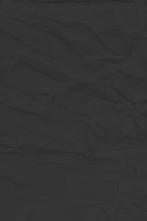 Black clean crumpled paper background. Vertical crumpled empty paper template for posters and banners. vector illustrationのイラスト素材