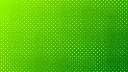 Halftone background with dots. Green pop art pattern in comic style. Colorful dot texture. Vector illustrationのイラスト素材