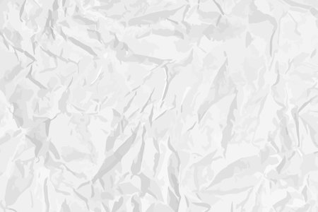 White clean crumpled paper background. Horizontal crumpled empty paper template for posters and banners. vector illustrationのイラスト素材