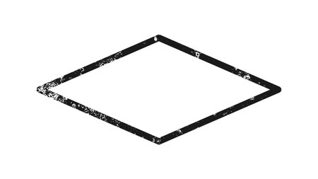 Grunge border in rhombus form. Dark textured frame with empty space on white background. Vector illustrationのイラスト素材