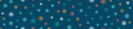 Winter seamless pattern with snowflakes. Christmas decoration with snowflakes falling. Vector...