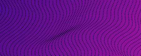 Halftone background with flowing dots. Purple abstract wave texture. Vector illustrationのイラスト素材
