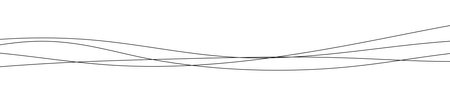 Thin curved wavy lines. Four black wavy lines on white background. Vector illustrationのイラスト素材