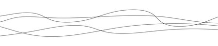Thin curved wavy lines. Four black wavy lines on white background. Vector illustrationのイラスト素材