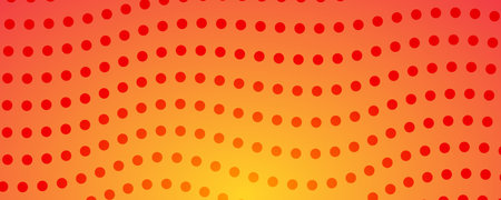 Halftone background with flowing dots. Orange abstract wave texture. Vector illustrationのイラスト素材