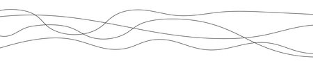 Thin curved wavy lines. Four black wavy lines on white background. Vector illustrationのイラスト素材