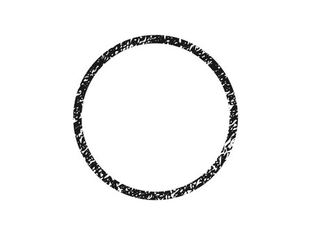 Grunge border in circle form. Dark textured frame with empty space on white background. Vector illustrationのイラスト素材
