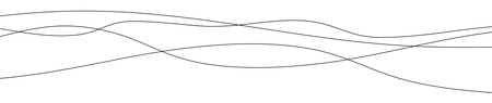 Thin curved wavy lines. Four black wavy lines on white background. Vector illustrationのイラスト素材