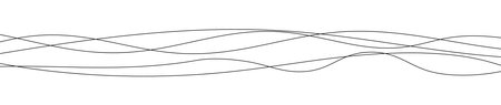 Thin curved wavy lines. Five black wavy lines on white background. Vector illustrationのイラスト素材