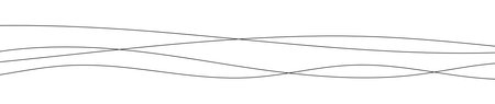Thin curved wavy lines. Four black wavy lines on white background. Vector illustrationのイラスト素材