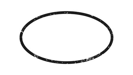 Grunge border in oval form. Dark textured frame with empty space on white background. Vector illustrationのイラスト素材