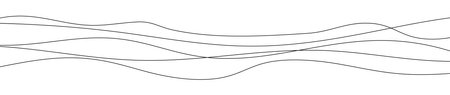 Thin curved wavy lines. Five black wavy lines on white background. Vector illustrationのイラスト素材