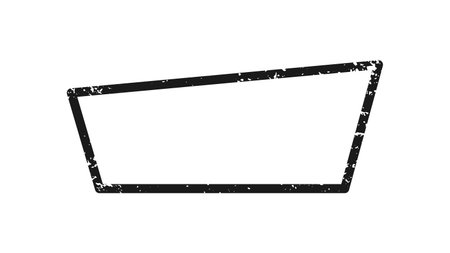 Grunge border in trapezoid form. Dark textured frame with empty space on white background. Vector illustrationのイラスト素材