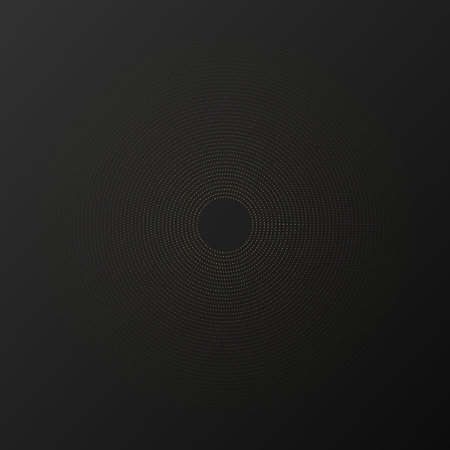Abstract gold glowing halftone dotted background. Gold glitter pattern in circle form. Circle halftone dots. Vector illustrationのイラスト素材