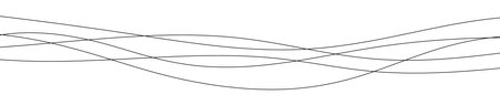 Thin curved wavy lines. Five black wavy lines on white background. Vector illustrationのイラスト素材