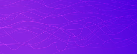 Abstract gradient background with wave beams. Abstract blue gradient background with motion blurred white curves. Header banner. Bright abstract presentation backdrop. Vector illustrationのイラスト素材