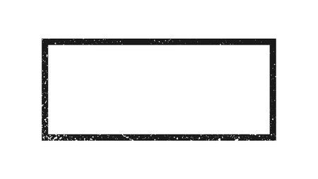 Grunge rectangle border. Dark textured frame with empty space on white background. Vector illustrationのイラスト素材