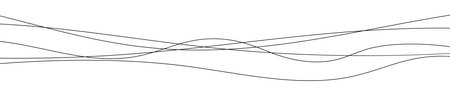 Thin curved wavy lines. Five black wavy lines on white background. Vector illustrationのイラスト素材