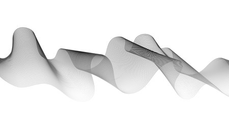 Abstract backdrop with gray wave gradient lines on white background. Modern technology background, wave design. Vector illustrationのイラスト素材