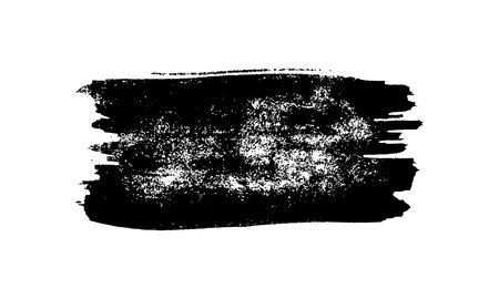 Black brush stroke. Hand drawn ink spot isolated on white background. Vector illustrationのイラスト素材