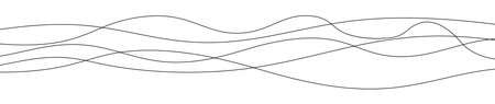 Thin curved wavy lines. Five black wavy lines on white background. Vector illustrationのイラスト素材