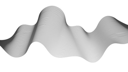 Abstract backdrop with gray wave gradient lines on white background. Modern technology background, wave design. Vector illustrationのイラスト素材