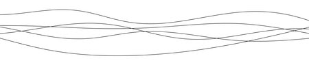 Thin curved wavy lines. Five black wavy lines on white background. Vector illustrationのイラスト素材