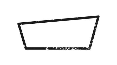 Grunge border in trapezoid form. Dark textured frame with empty space on white background. Vector illustrationのイラスト素材