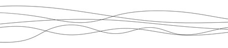 Thin curved wavy lines. Five black wavy lines on white background. Vector illustrationのイラスト素材