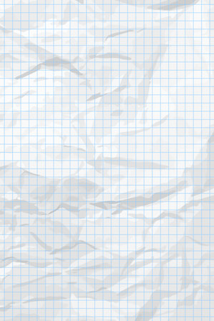 White clean crumpled paper background. Vertical crumpled checkered empty paper template for posters and banners. vector illustrationのイラスト素材