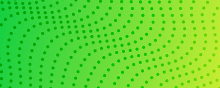 Halftone background with flowing dots. Green abstract wave texture. Vector illustrationのイラスト素材